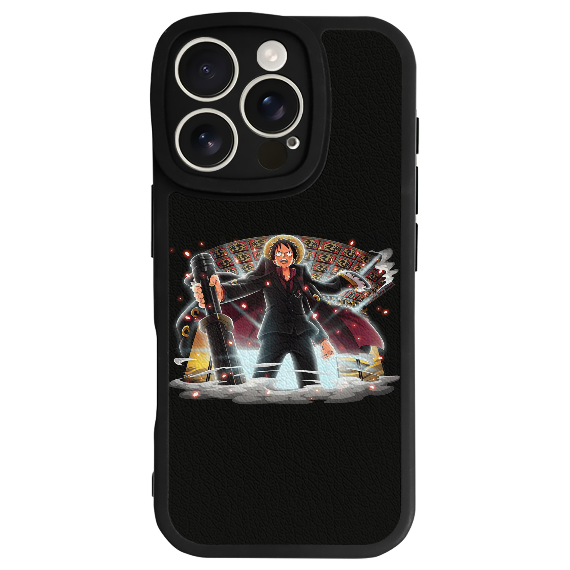（画像用） ワンピース モンキー・D・ルフィ ONE PIECE Monkey D. Luffy 【iPhone 16シリーズ対応】シリコンスマホケース（レザー調） 材質：シリコン